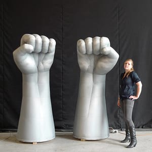 A pair of 2.2m inflatable fists