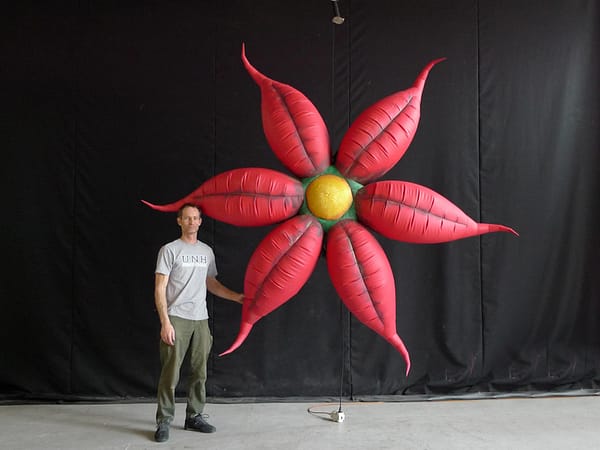 3.5m printed red flowers