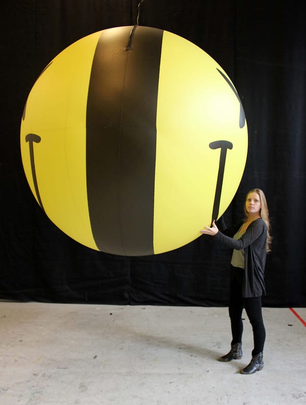 2m smiley face ball half view Airworks Rentals