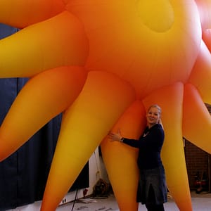 6m inflatable sun with rays lit from within