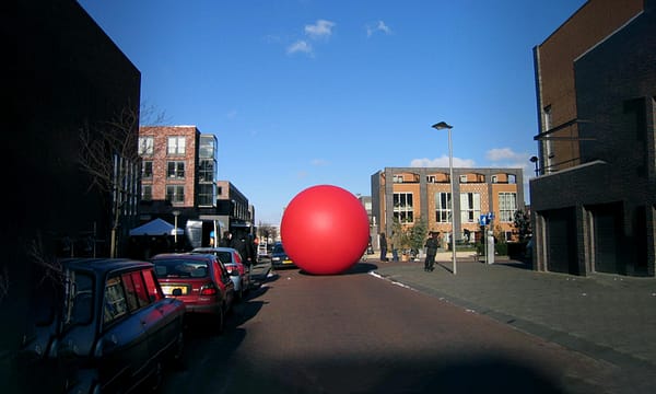 Large inflatable red ball